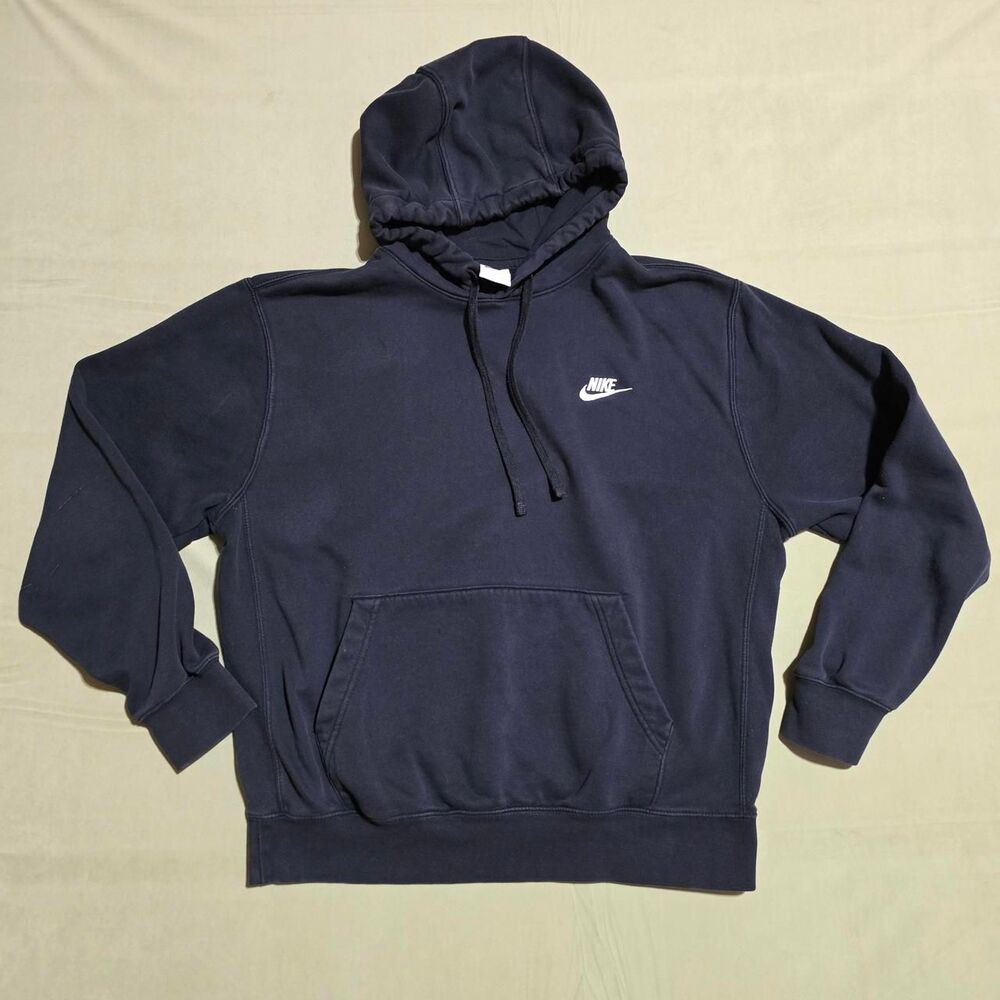 Nike black hoodie with embroidered white nike swoosh men's size medium